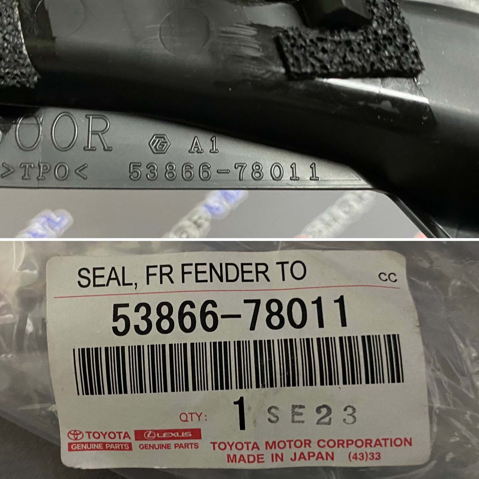 Уголок решетки, жабо под дворники правый TOYOTA 53866-78011 / 5386678011 — изображение 3