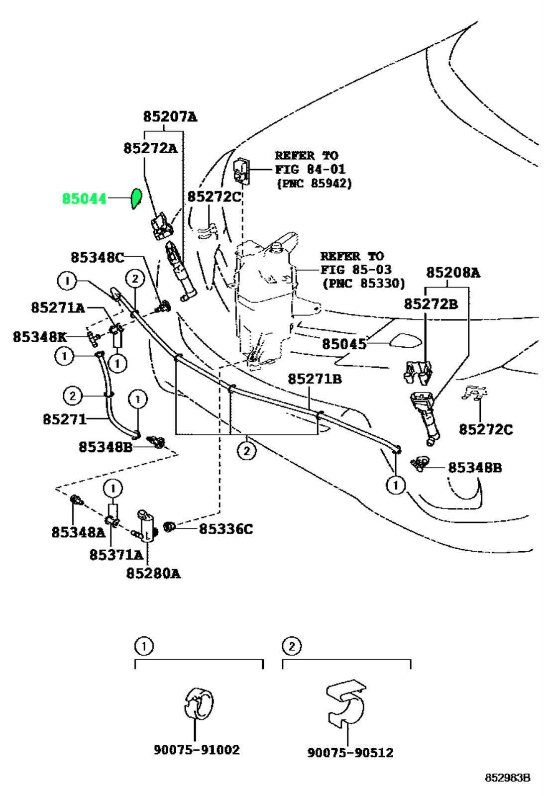 Крышка форсунки омывателя фар правая TOYOTA 85044-42150-A1 / 8504442150A1 — изображение 4