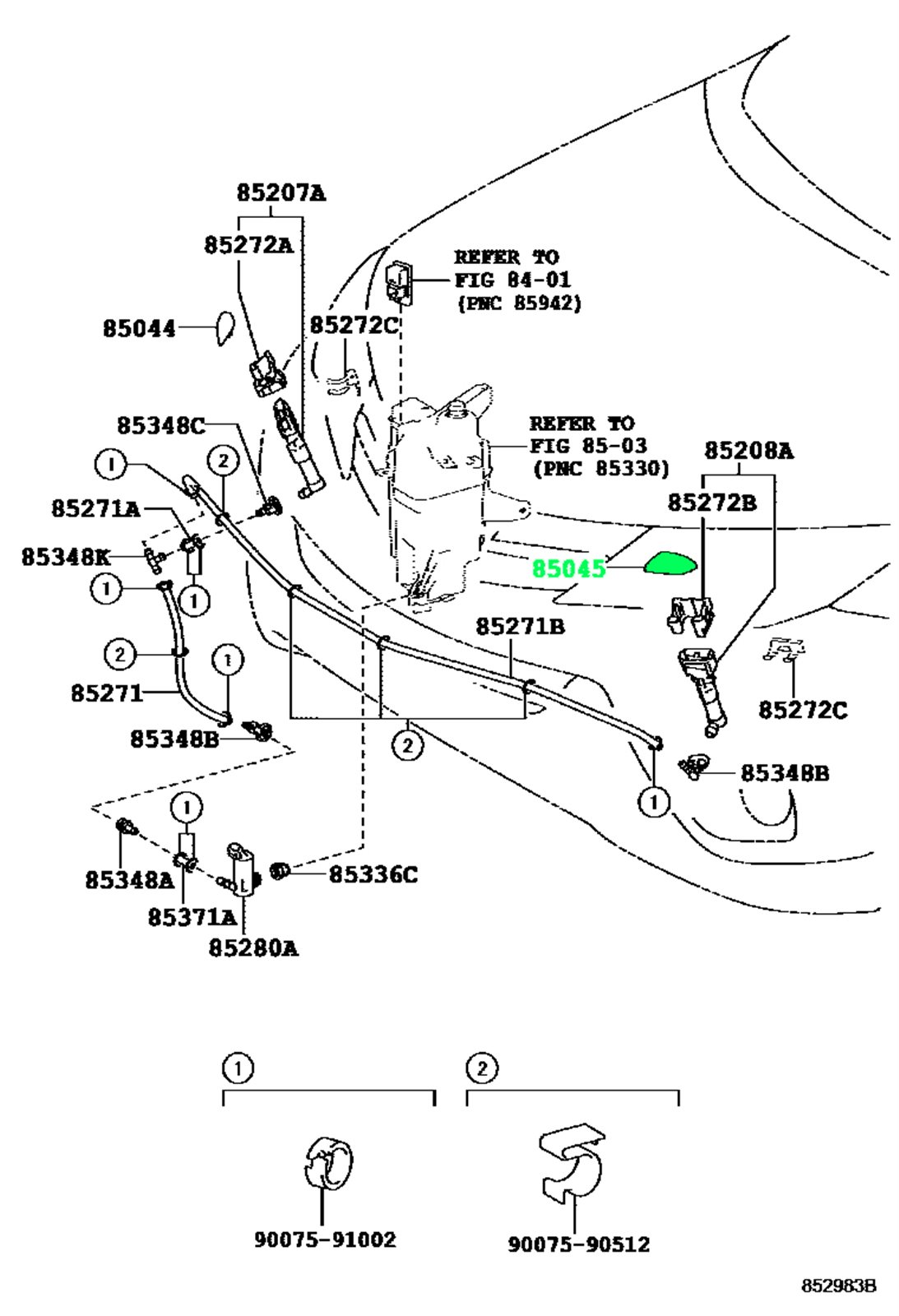 Крышка форсунки омывателя фар левая TOYOTA 85045-42110-A1 / 8504542110A1 — изображение 4