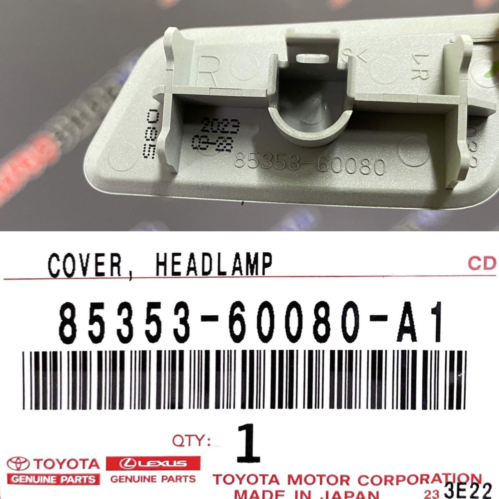 Крышка форсунки омывателя фар правая TOYOTA 85353-60080-A1 / 8535360080A1 — изображение 3