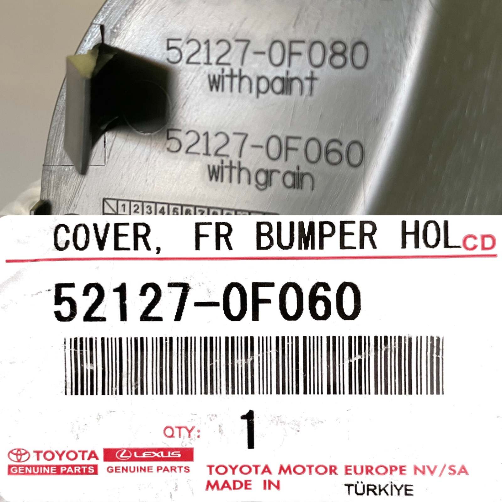Заглушка переднего бампера TOYOTA 52127-0F060 / 521270F060 — изображение 3