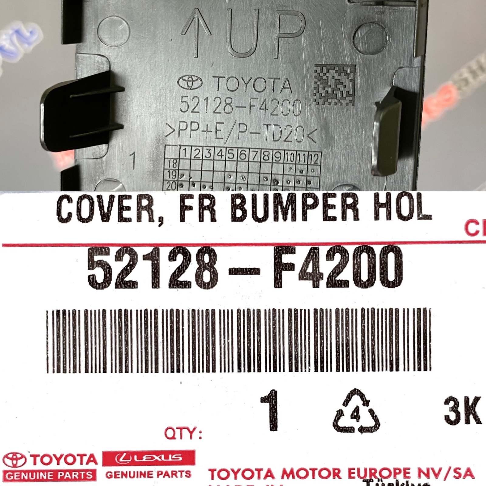 Заглушка переднего бампера TOYOTA 52128-F4200 / 52128F4200 — изображение 3