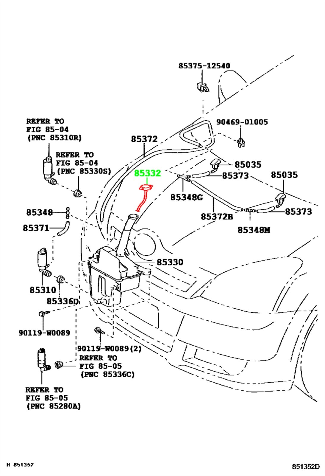 Крышка бачка омывателя TOYOTA 85316-0F010 / 853160F010 — изображение 3