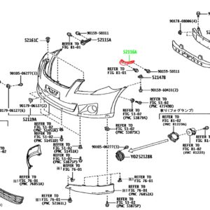 Крепление переднего бампера левое TOYOTA 52116-12400 / 5211612400