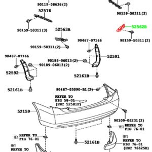 Крепление заднего бампера правое TOYOTA 52562-12150 / 5256212150