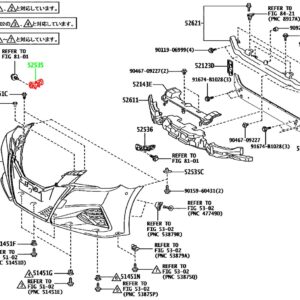 Крепление переднего бампера правое TOYOTA 52535-30261 / 5253530261