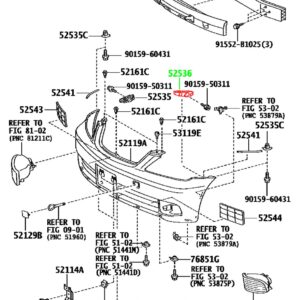 Крепление переднего бампера левое TOYOTA 52536-30160 / 5253630160