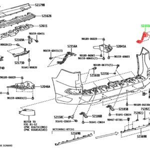 Крепление заднего бампера правое TOYOTA 52155-60100 / 5215560100