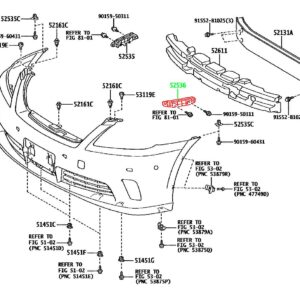 Крепление переднего бампера левое TOYOTA 52536-30200 / 5253630200