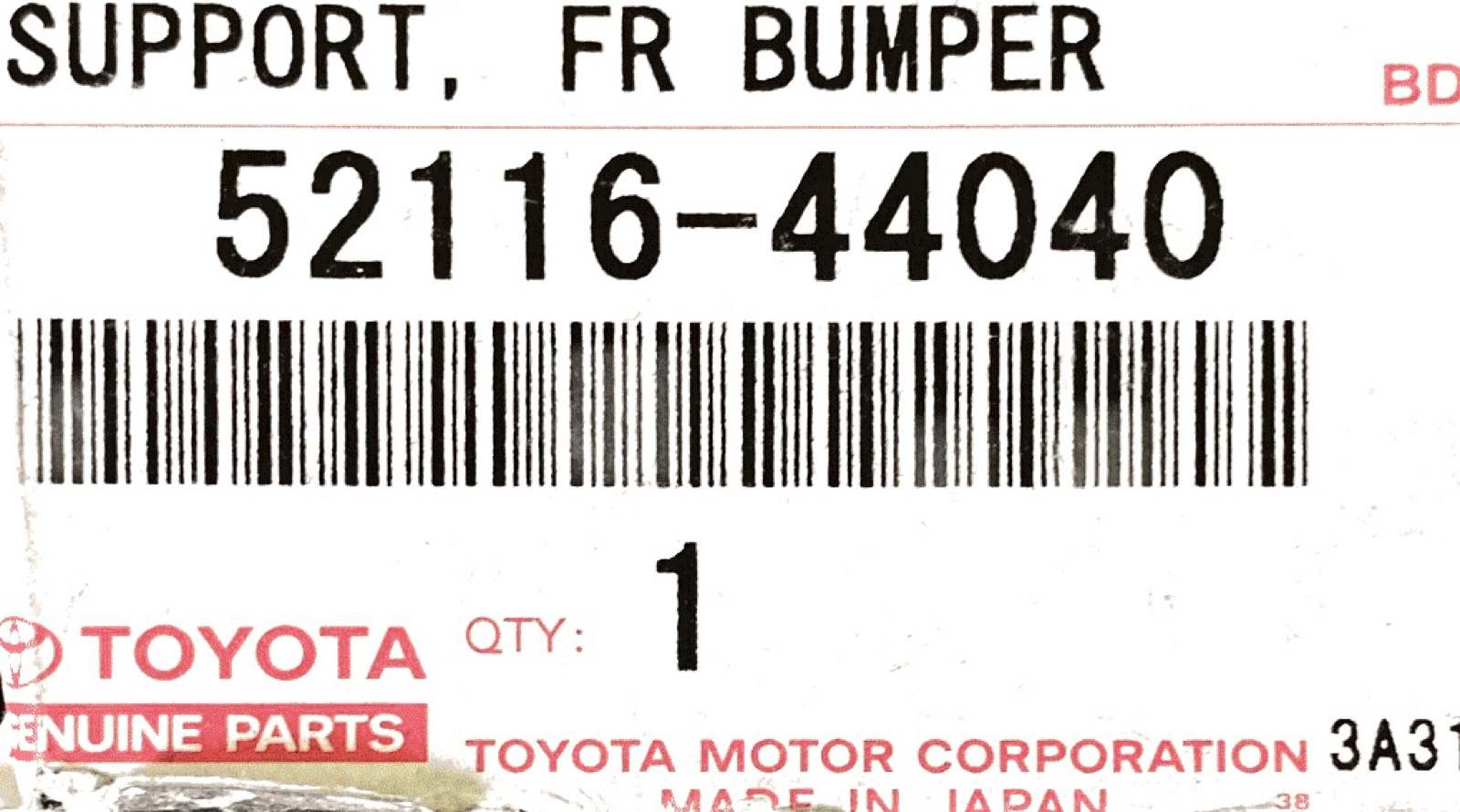Крепление переднего бампера левое TOYOTA 52116-44040 / 5211644040 — изображение 3