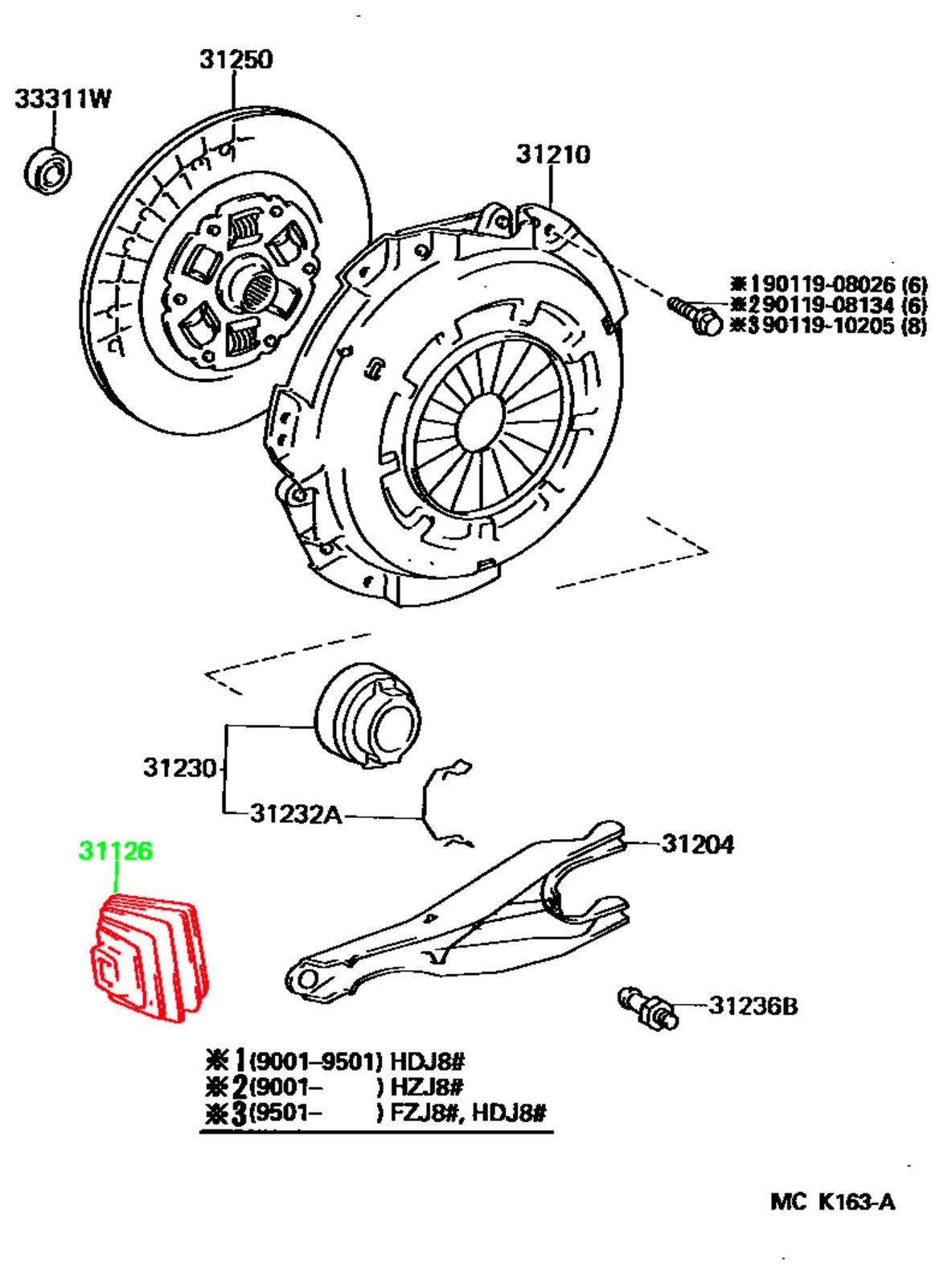 Пыльник вилки сцепления TOYOTA 31126-60050 / 3112660050 — изображение 2