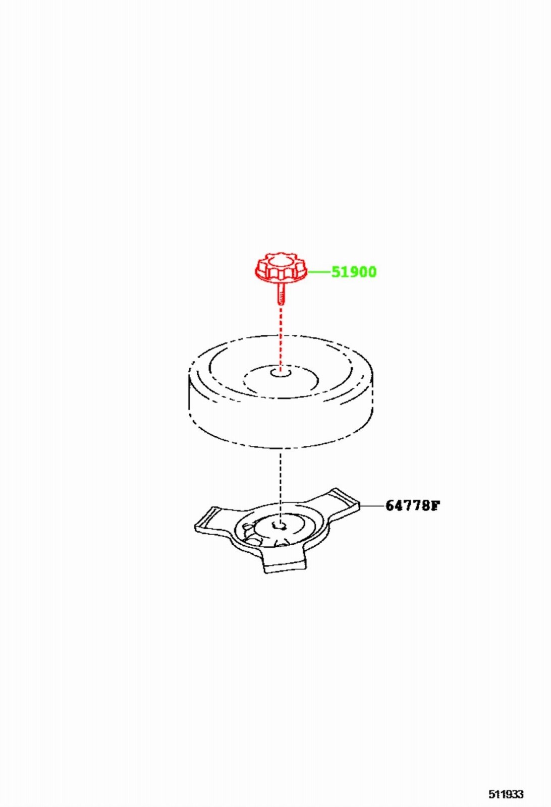 Крепление запасного колеса TOYOTA 51931-47010 / 5193147010 — изображение 3