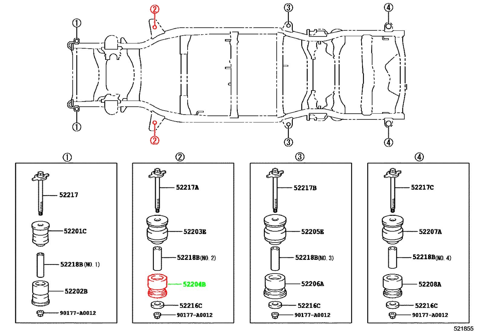 Подушка рамы TOYOTA 52204-0C020 / 522040C020 — изображение 3