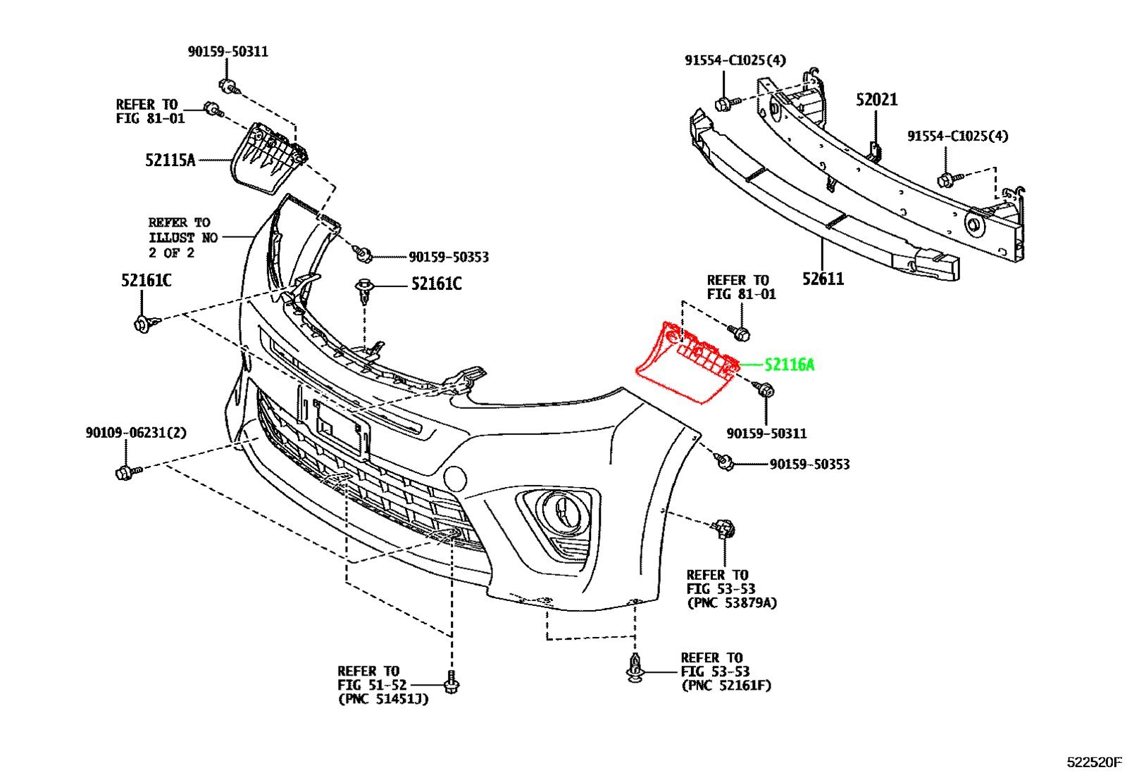 Крепление переднего бампера левое TOYOTA 52116-58040 / 5211658040 — изображение 3
