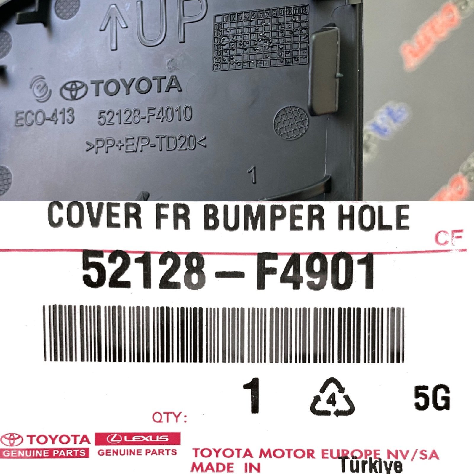 Заглушка переднего бампера TOYOTA 52128-F4901 / 52128F4901 — изображение 3