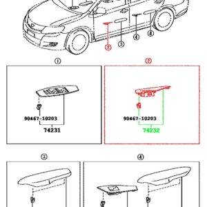 Накладка блока управления стеклоподъемниками передняя левая TOYOTA 74232-20360-E0 / 7423220360E0