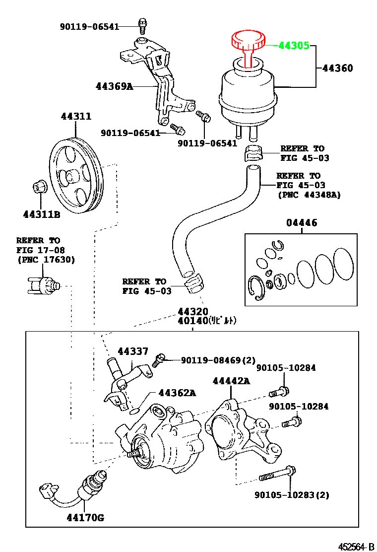 Крышка бачка гидравлического усилителя руля TOYOTA 44305-28051 / 4430528051