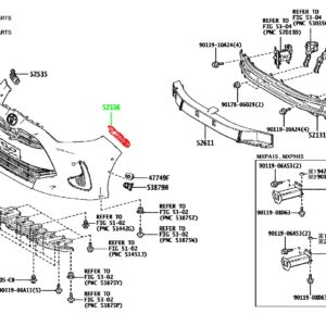 Крепление переднего бампера левое TOYOTA 52536-K0030 / 52536K0030