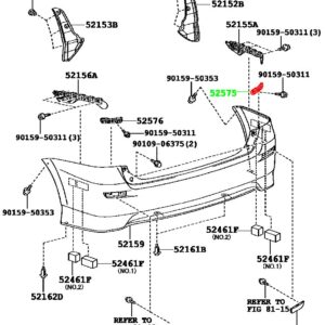 Крепление заднего бампера правое TOYOTA 52575-68020 / 5257568020