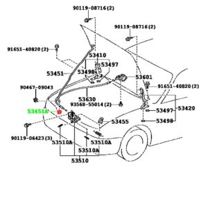 Клипса упора капота TOYOTA 90480-15027 / 9048015027