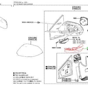 Крышка на зеркало правая TOYOTA 8791A-K0321 / 8791AK0321
