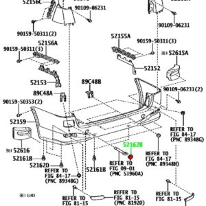 Заглушка заднего бампера TOYOTA 52162-58010-E1 / 5216258010E1