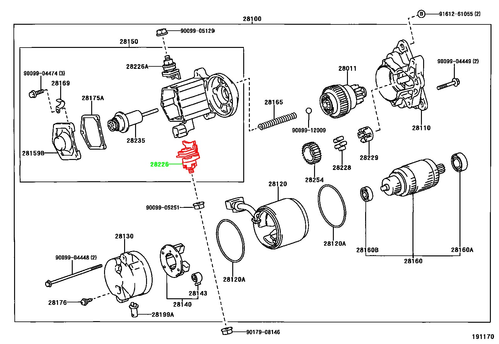 Ремкомплект клеммы аккумулятора TOYOTA 28226-54380 / 2822654380