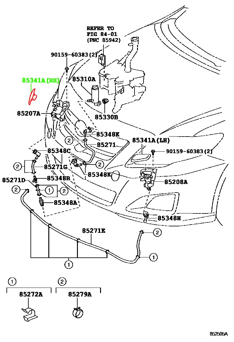 Крышка форсунки омывателя фар правая TOYOTA 85353-12081-A0 / 8535312081A0