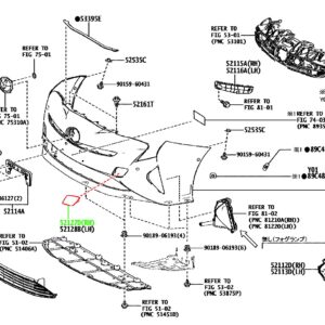 Заглушка переднего бампера правая TOYOTA 52127-47070-A0 / 5212747070A0