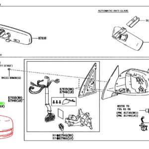 Крышка на зеркало правая TOYOTA 87915-60050-C0 / 8791560050C0