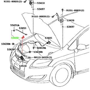 Клипса упора капота TOYOTA 53452-12050 / 5345212050
