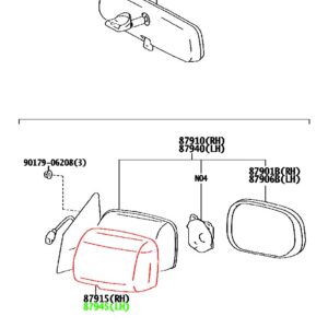 Крышка на зеркало левая TOYOTA 87945-20050-A3 / 8794520050A3