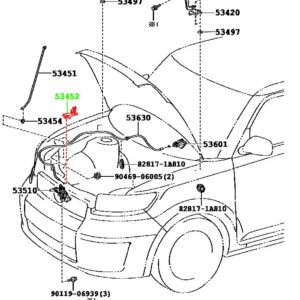 Клипса упора капота TOYOTA 53452-12100 / 5345212100